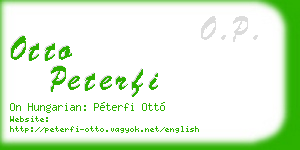 otto peterfi business card